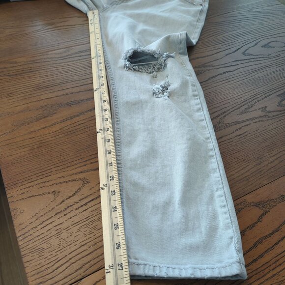 Vintage Levis 512 light Gray Denim Jeans W36 L30 Distressed Ripped Knees - Picture 14 of 16